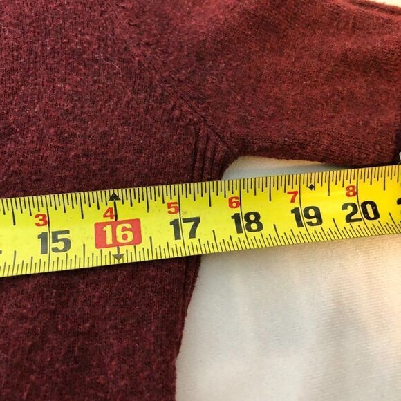 Matty M Women's Size S Burgundy Cotton Blend Open Long Cardigan Side Slit - Picture 6 of 6